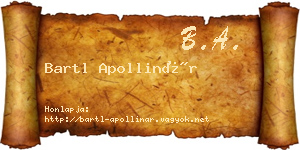 Bartl Apollinár névjegykártya